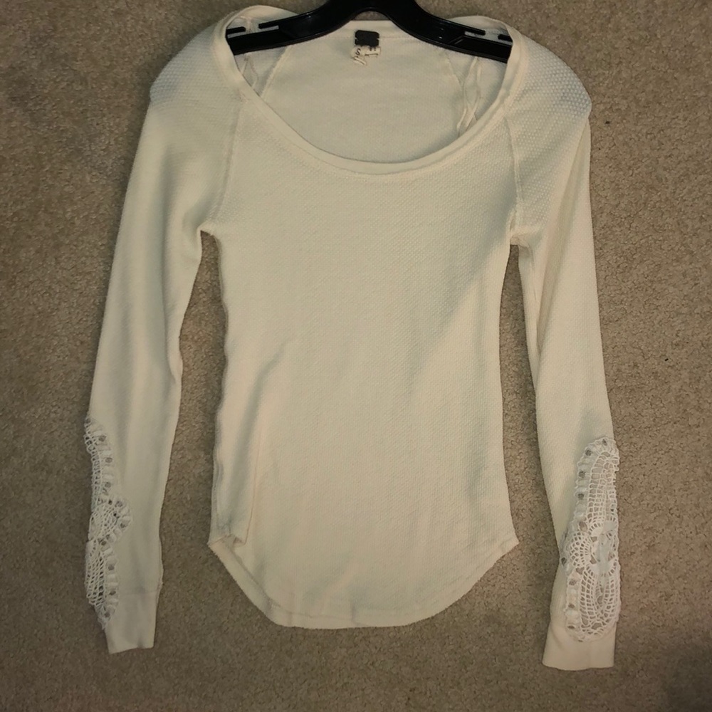 Free People Thermal / Waffle long sleeve shirt